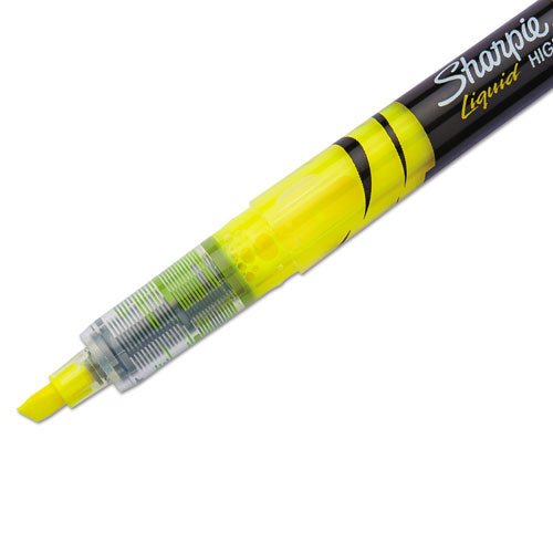 Sharpie® Liquid Pen Style Highlighters, Fluorescent Yellow Ink, Chisel Tip, Yellow-black-clear Barrel, Dozen freeshipping - TVN Wholesale