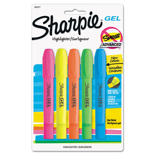 Sharpie® Gel Highlighters, Fluorescent Yellow Ink, Bullet Tip, Yellow Barrel freeshipping - TVN Wholesale