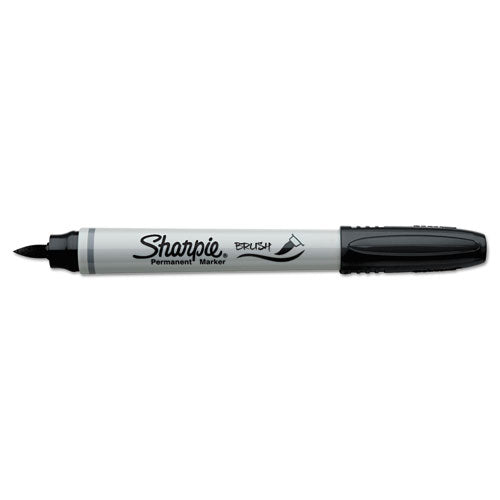 Sharpie® Brush Tip Permanent Marker, Medium Brush Tip, Black, Dozen freeshipping - TVN Wholesale