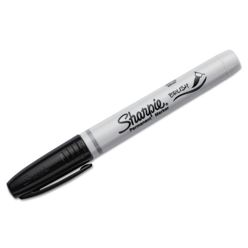 Sharpie® Brush Tip Permanent Marker, Medium Brush Tip, Black, Dozen freeshipping - TVN Wholesale