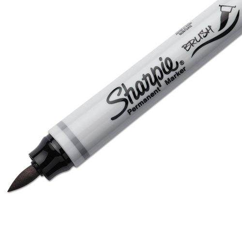 Sharpie® Brush Tip Permanent Marker, Medium Brush Tip, Black, Dozen freeshipping - TVN Wholesale