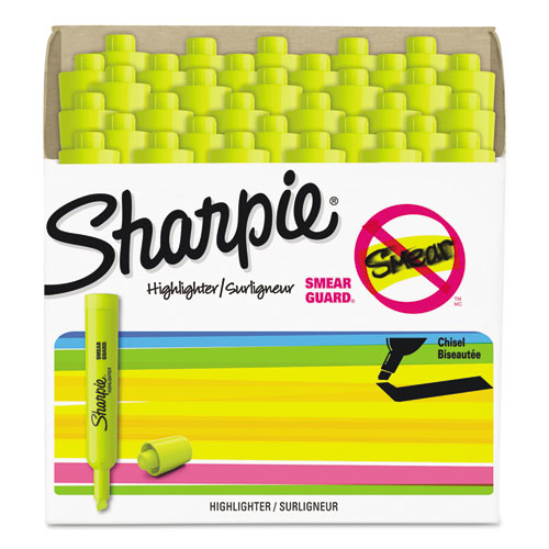 Sharpie® Tank Style Highlighter Value Pack, Fluorescent Yellow Ink, Chisel Tip, Yellow Barrel, 36-box freeshipping - TVN Wholesale