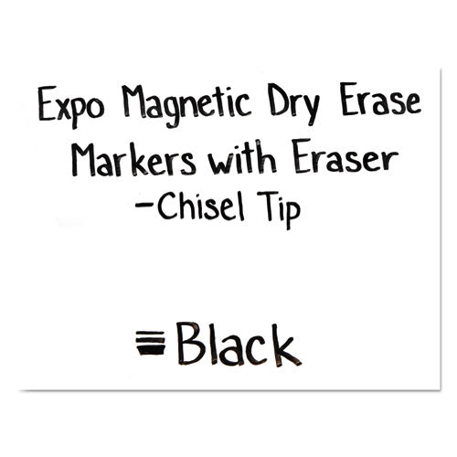 EXPO® Magnetic Dry Erase Marker, Broad Chisel Tip, Black, 4-pack freeshipping - TVN Wholesale