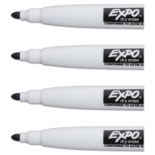 EXPO® Magnetic Dry Erase Marker, Fine Bullet Tip, Black, 4-pack freeshipping - TVN Wholesale