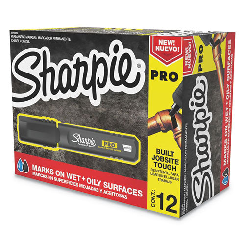 Sharpie® Pro Permanent Marker, Broad Chisel Tip, Black, Dozen freeshipping - TVN Wholesale