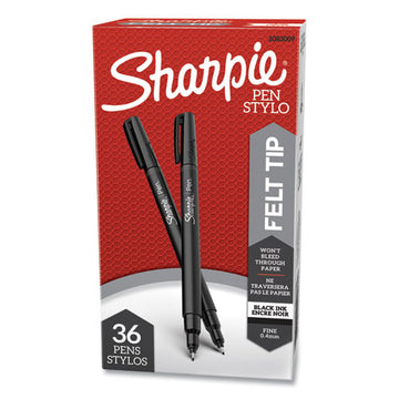 Sharpie® Water-resistant Ink Porous Point Pen Value Pack, Stick, Fine 0.4 Mm, Black Ink, Black Barrel, 36-pack freeshipping - TVN Wholesale