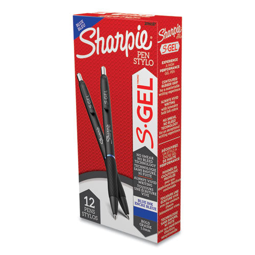 Sharpie® S-Gel™ S-gel High-performance Gel Pen, Retractable, Bold 1 Mm, Blue Ink, Black Barrel, Dozen freeshipping - TVN Wholesale