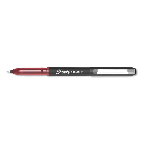 Sharpie® Roller Professional Design Roller Ball Pen, Stick, Medium 0.7 Mm, Red Ink, Black Barrel, Dozen freeshipping - TVN Wholesale