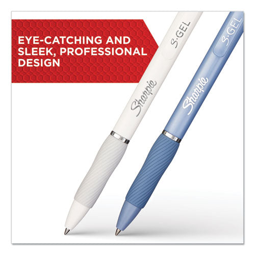 Sharpie® S-Gel™ S-gel Fashion Barrel Gel Pen, Retractable, Medium 0.7 Mm, Black Ink, Frost Blue Barrel, Dozen freeshipping - TVN Wholesale