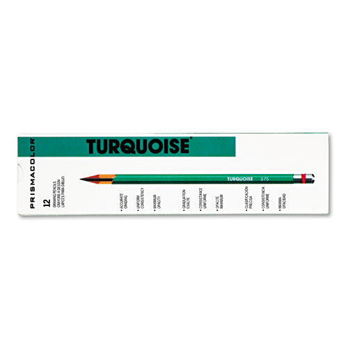Prismacolor® Turquoise Drawing Pencil, 2 Mm, Hb (#2.5), Black Lead, Turquoise Barrel, Dozen freeshipping - TVN Wholesale