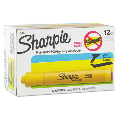 Sharpie® Tank Style Highlighters, Yellow Ink, Chisel Tip, Yellow Barrel, Dozen freeshipping - TVN Wholesale