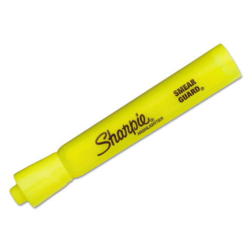 Sharpie® Tank Style Highlighters, Fluorescent Yellow Ink, Chisel Tip, Yellow Barrel, 4-set freeshipping - TVN Wholesale