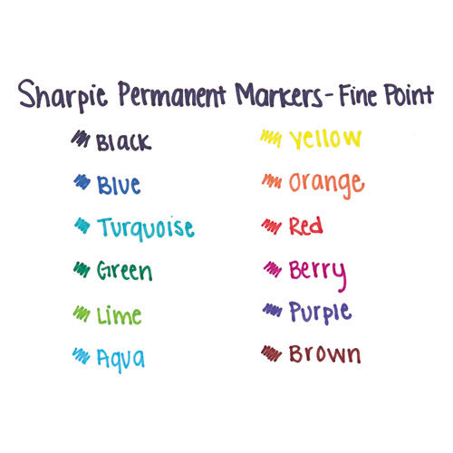 Sharpie® Fine Tip Permanent Marker, Fine Bullet Tip, Blue, Dozen freeshipping - TVN Wholesale