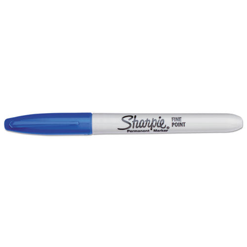 Sharpie® Fine Tip Permanent Marker, Fine Bullet Tip, Blue, Dozen freeshipping - TVN Wholesale