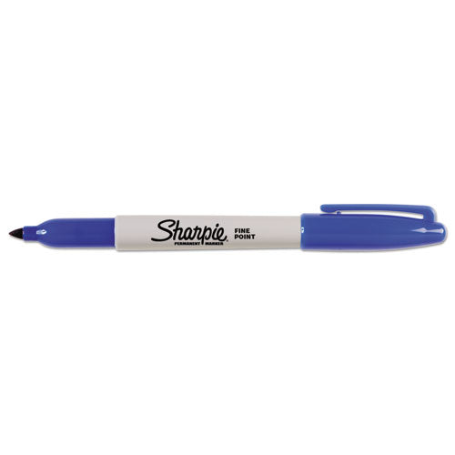Sharpie® Fine Tip Permanent Marker, Fine Bullet Tip, Blue, Dozen freeshipping - TVN Wholesale