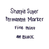 Sharpie® Super Permanent Marker, Fine Bullet Tip, Black, 6-pack freeshipping - TVN Wholesale