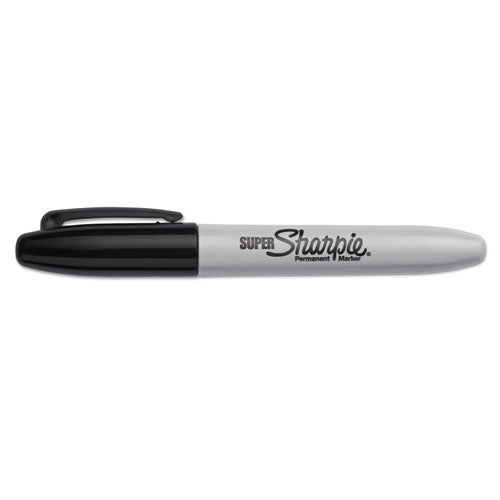 Sharpie® Super Permanent Marker, Fine Bullet Tip, Black, 6-pack freeshipping - TVN Wholesale
