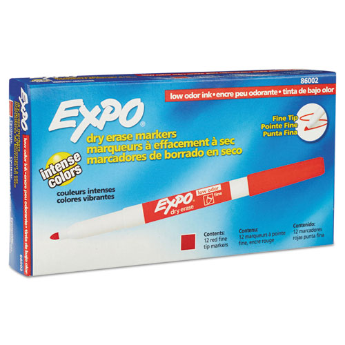EXPO® Low-odor Dry-erase Marker, Fine Bullet Tip, Red, Dozen freeshipping - TVN Wholesale