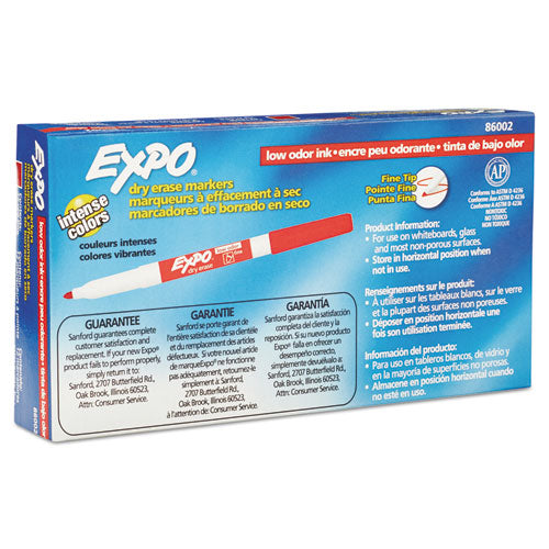 EXPO® Low-odor Dry-erase Marker, Fine Bullet Tip, Red, Dozen freeshipping - TVN Wholesale