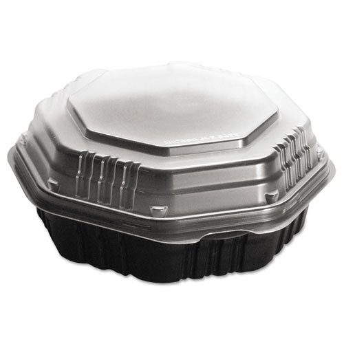 Dart® Octaview Hinged-lid Hot Food Containers, 31 Oz, 9.55 X 9.1 X 3, Black-clear, 100-carton freeshipping - TVN Wholesale