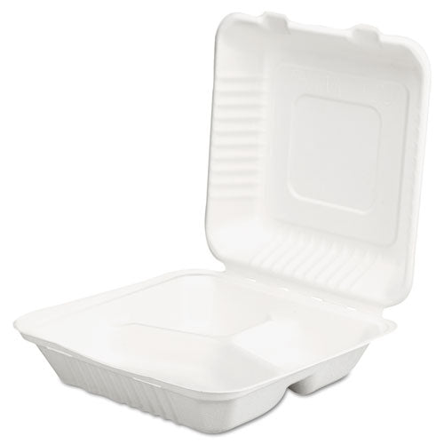 SCT® Champware Molded-fiber Clamshell Containers, 9 X 9 X 3, White, 200-carton freeshipping - TVN Wholesale