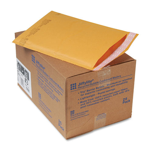 Sealed Air Jiffylite Self-seal Bubble Mailer, #3, Barrier Bubble Lining, Self-adhesive Closure, 8.5 X 14.5, Golden Kraft, 25-carton freeshipping - TVN Wholesale