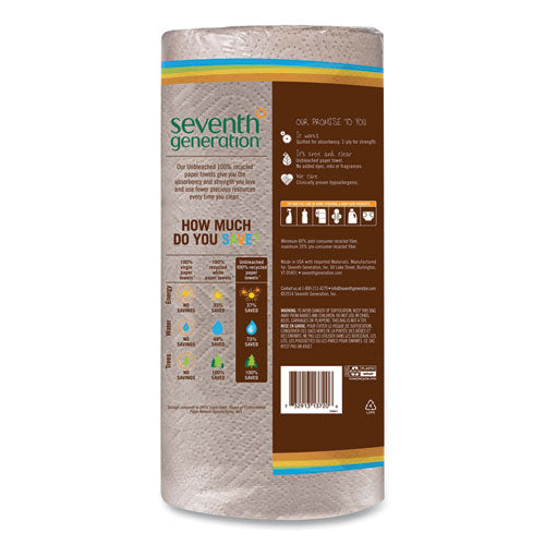Seventh Generation® Natural Unbleached 100% Recycled Paper Kitchen Towel Rolls,11 X 9,120 Sheets-rl,30 Rl-ct freeshipping - TVN Wholesale