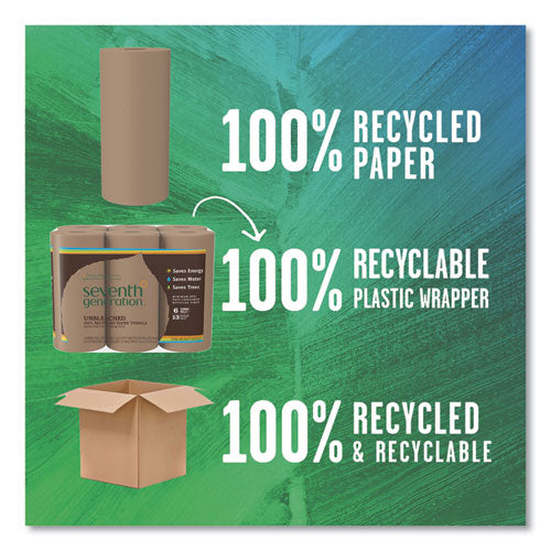 Seventh Generation® Natural Unbleached 100% Recycled Paper Kitchen Towel Rolls,11 X 9,120 Sheets-rl,30 Rl-ct freeshipping - TVN Wholesale