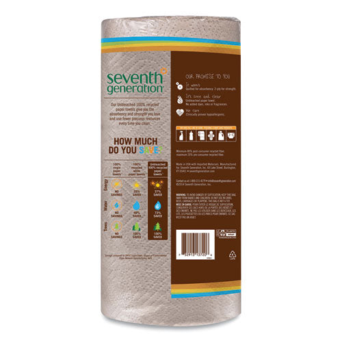 Seventh Generation® Natural Unbleached 100% Recycled Paper Kitchen Towel Rolls, 11 X 9, 120 Sheets-roll freeshipping - TVN Wholesale