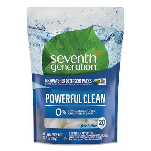 Seventh Generation® Natural Dishwasher Detergent Concentrated Packs, 20-pack, 12 Packs-carton freeshipping - TVN Wholesale