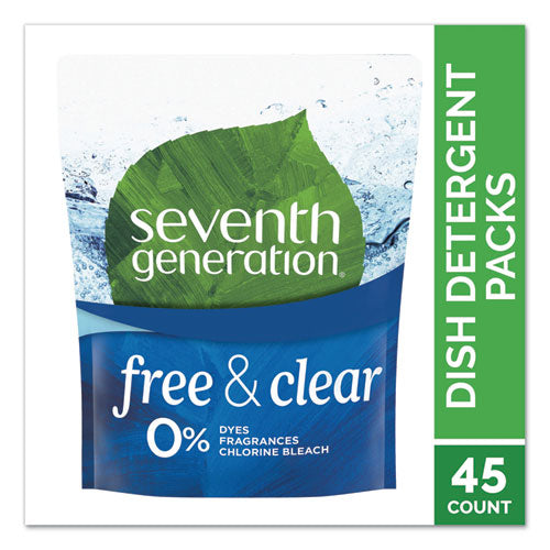 Seventh Generation® Natural Dishwasher Detergent Concentrated Packs, Free And Clear, 45-pack, 8 Packs-carton freeshipping - TVN Wholesale