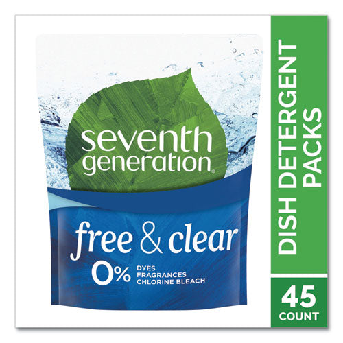 Seventh Generation® Natural Dishwasher Detergent Concentrated Packs, Free And Clear, 45 Packets-pack freeshipping - TVN Wholesale
