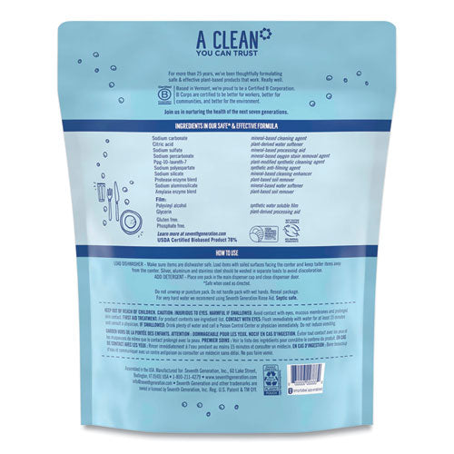 Seventh Generation® Natural Dishwasher Detergent Concentrated Packs, Free And Clear, 45 Packets-pack freeshipping - TVN Wholesale