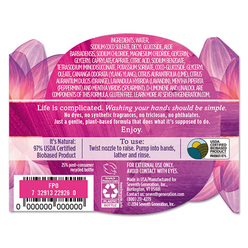 Seventh Generation® Natural Hand Wash, Lavender Flower And Mint, 12 Oz Pump Bottle, 8-carton freeshipping - TVN Wholesale
