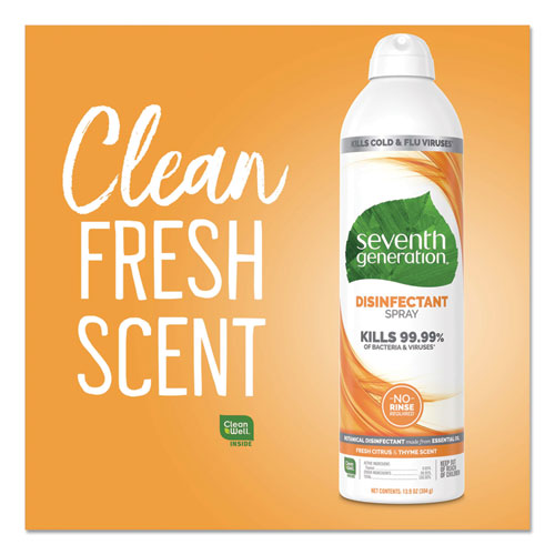 Seventh Generation® Disinfectant Sprays, Fresh Citrus-thyme, 13.9 Oz, Spray Bottle, 8-carton freeshipping - TVN Wholesale