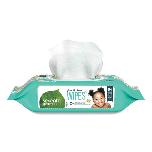 Seventh Generation® Free And Clear Baby Wipes, Unscented, White, 64-flip Top Pack, 12 Packs-carton freeshipping - TVN Wholesale