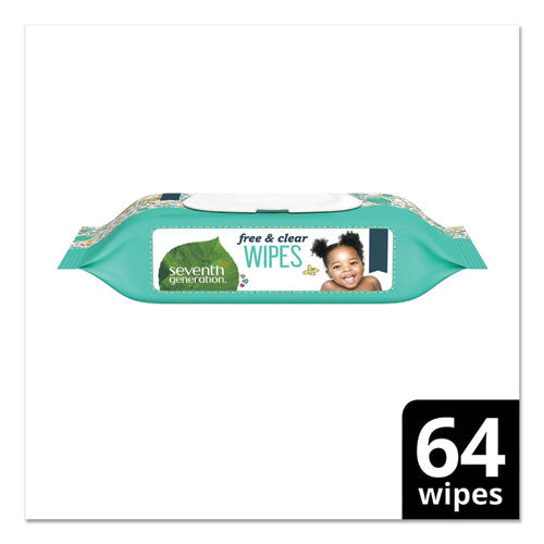 Seventh Generation® Free And Clear Baby Wipes, Unscented, White, 64-flip Top Pack, 12 Packs-carton freeshipping - TVN Wholesale