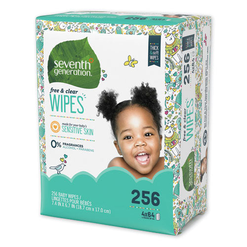 Seventh Generation® Free And Clear Baby Wipes, Refill, Unscented, White, 256-pack, 3 Packs-carton freeshipping - TVN Wholesale