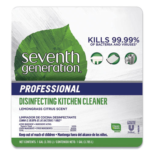 Seventh Generation® Professional Disinfecting Kitchen Cleaner, Lemongrass Citrus, 1 Gal Bottle freeshipping - TVN Wholesale