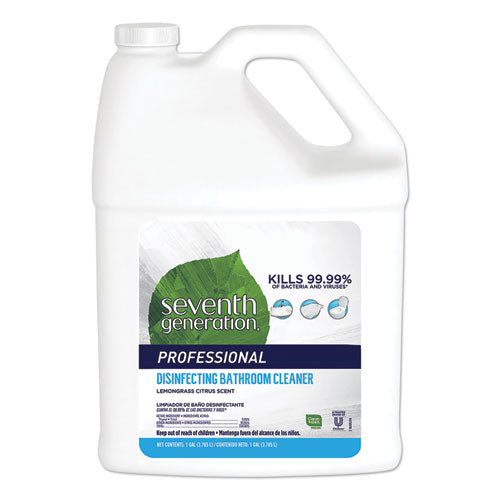Seventh Generation® Professional Disinfecting Bathroom Cleaner, Lemongrass Citrus, 1 Gal Bottle, 2-carton freeshipping - TVN Wholesale