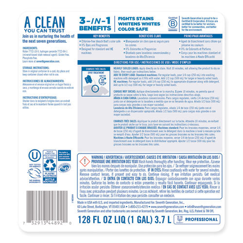 Seventh Generation® Professional Non Chlorine Bleach, Free And Clear, 1 Gal Bottle freeshipping - TVN Wholesale