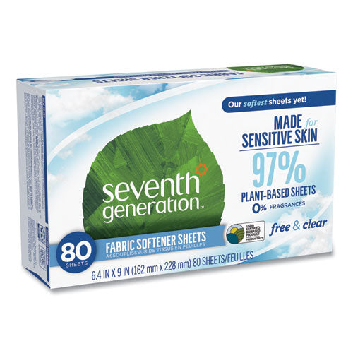 Seventh Generation® Natural Fabric Softener Sheets, Unscented, 80 Sheets-box, 4-carton freeshipping - TVN Wholesale