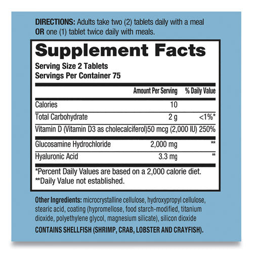 Schiff® Glucosamine 2000 Mg Plus Vitamin D3 Coated Tablet, 150 Count freeshipping - TVN Wholesale