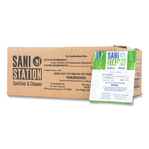 San Jamar® Sani Station Hard Surface Cleaner Kit, 1 Spray Bottle, 1 Tube Chlorine Test Strips, 100 0.5 Oz Packets freeshipping - TVN Wholesale