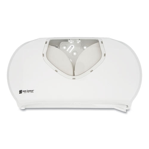 San Jamar® Twin Jumbo Bath Tissue Dispenser, 19 1-4 X 6 X 12 1-4, White-clear freeshipping - TVN Wholesale