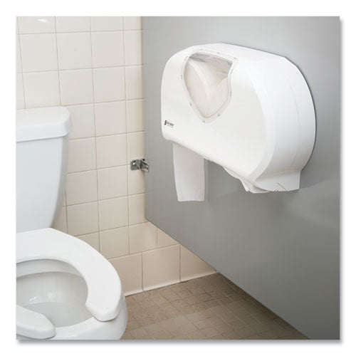 San Jamar® Twin Jumbo Bath Tissue Dispenser, 19 1-4 X 6 X 12 1-4, White-clear freeshipping - TVN Wholesale