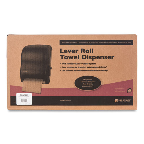 San Jamar® Lever Roll Towel Dispenser, Classic, 12.94 X 9.25 X 16.5, Transparent Black Pearl freeshipping - TVN Wholesale