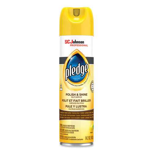 Pledge® Furniture Polish, Lemon, 14.2 Oz Aerosol Spray, 6-carton freeshipping - TVN Wholesale