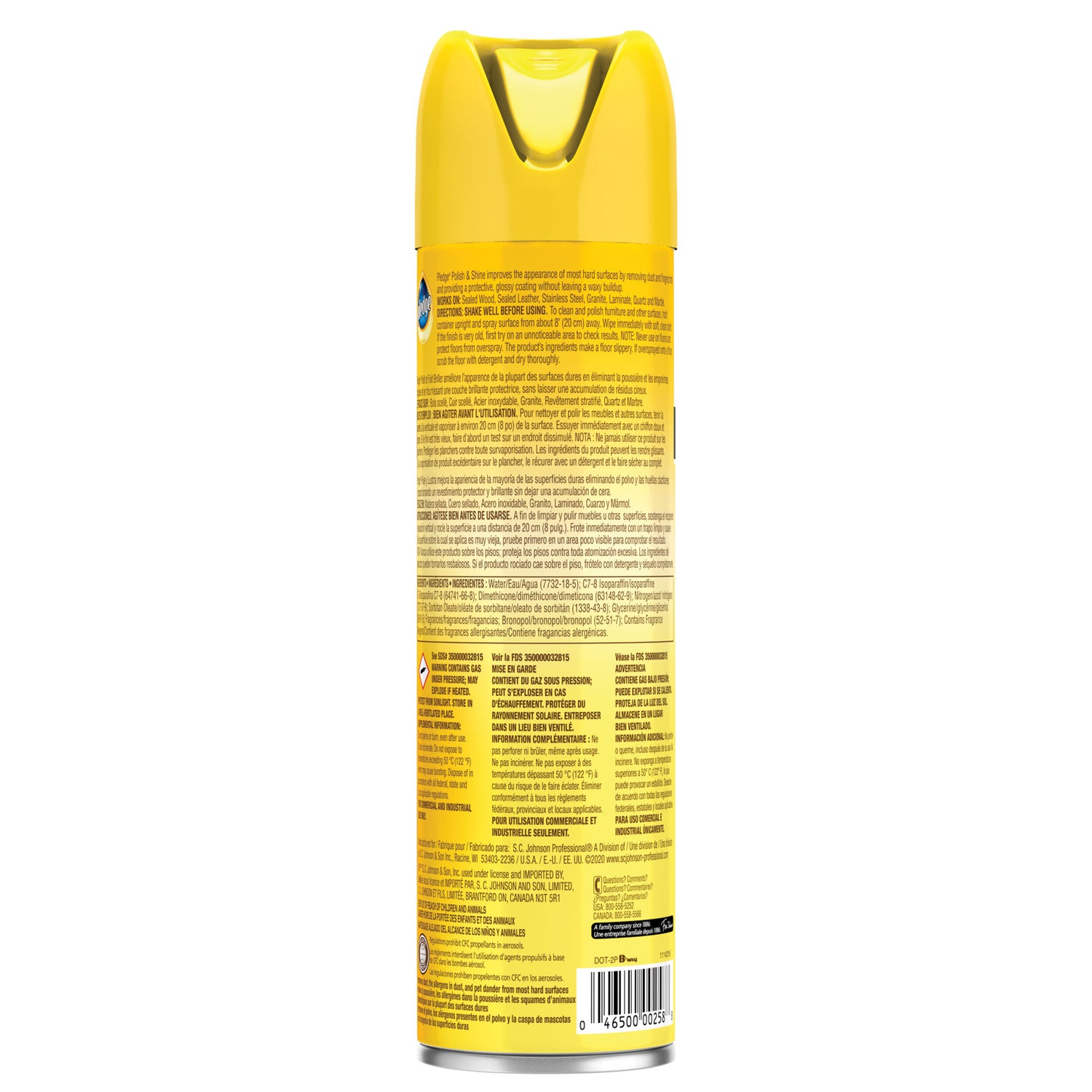 Pledge® Furniture Polish, Lemon, 14.2 Oz Aerosol Spray, 6-carton freeshipping - TVN Wholesale