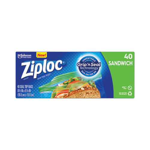 Ziploc® Resealable Sandwich Bags, 1.2 Mil, 6.5" X 5.88", Clear, 40-box freeshipping - TVN Wholesale